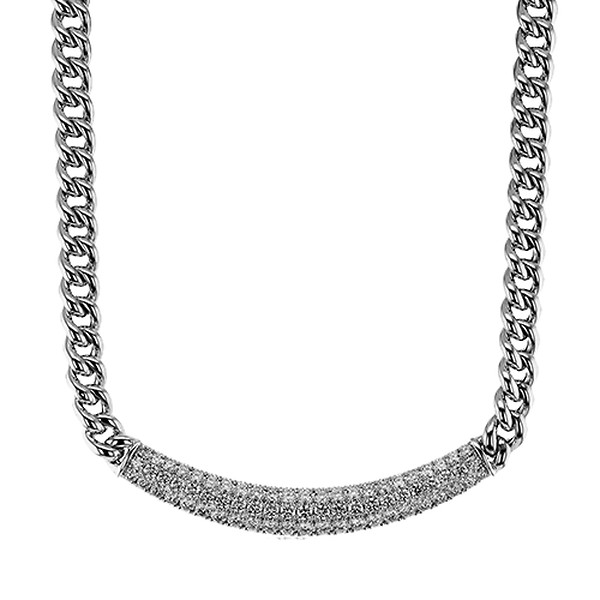 Simon G LP4858 Curb Pave Bar Necklace