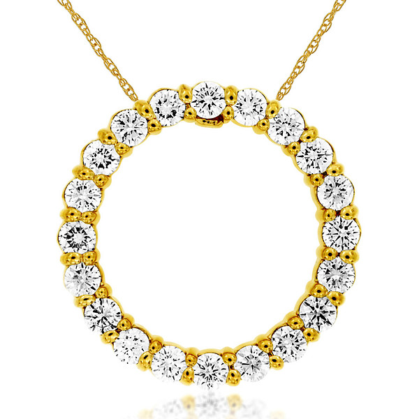 Open Circle Diamond Necklace