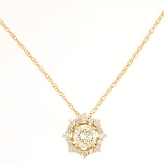 Round Diamond Halo Pendant