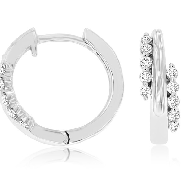 Diamond Huggie Hoop Earrings