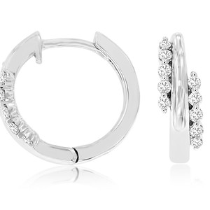 Diamond Huggie Hoop Earrings