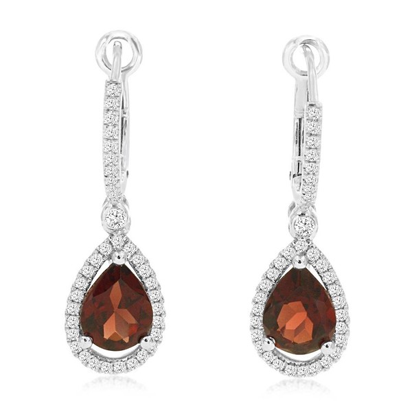 Garnet and Diamond Dangle Earrings