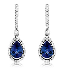 Tanzanite and Diamond Dangle Earrings