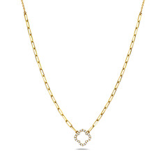 Paperclip Link Diamond Clover Necklace