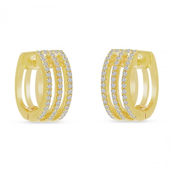 Yellow Gold Diamond Huggies