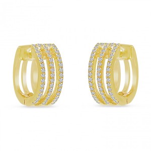 Yellow Gold Diamond Huggies