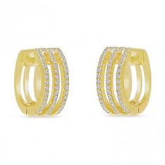 Yellow Gold Diamond Huggies