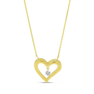 Yellow Gold Diamond Heart Pendant