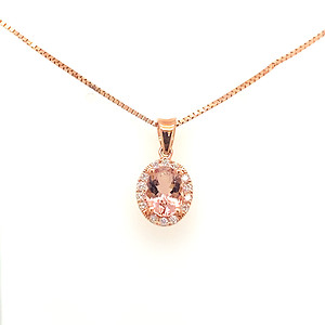 Morganite and Diamond Pendant