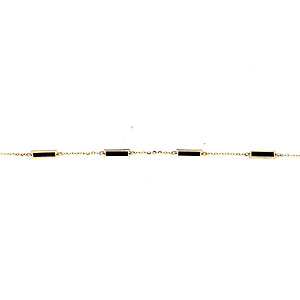 14k Yellow Gold Black Onyx Bar Bracelet