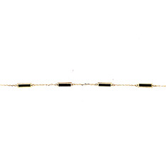 14k Yellow Gold Black Onyx Bar Bracelet