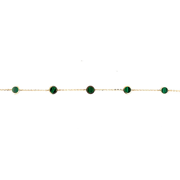 14k Yellow Gold Malachite Bracelet