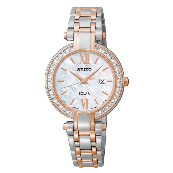 Seiko solar best sale rose gold