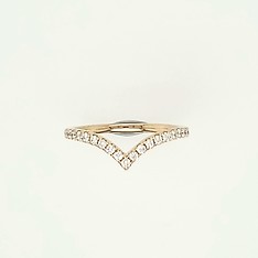 Yellow Gold Diamond "V" Ring