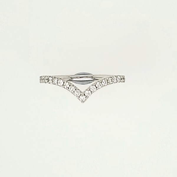 White Gold Diamond "V" Ring