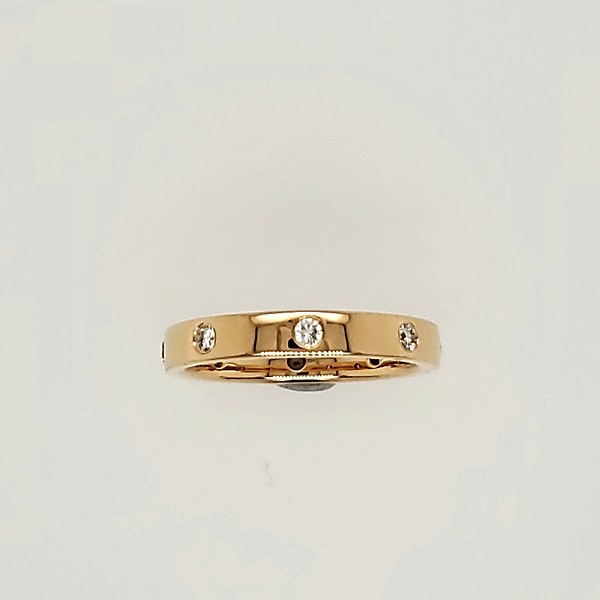 Yellow Gold Burnish Set Diamond Band