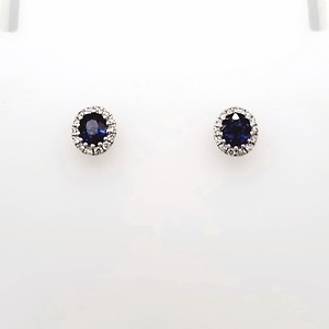 Sapphire and Diamond Halo Earrings