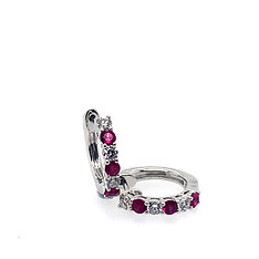 Ruby and Diamond Hoop Earrings